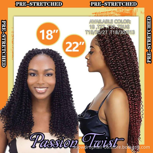 Julianna 18 22 Inch Wholesale Pre Looped 2X Value Pack Crochet Hair Pre-Twisted Water Wave Passion Twist Wavy Braiding Hair